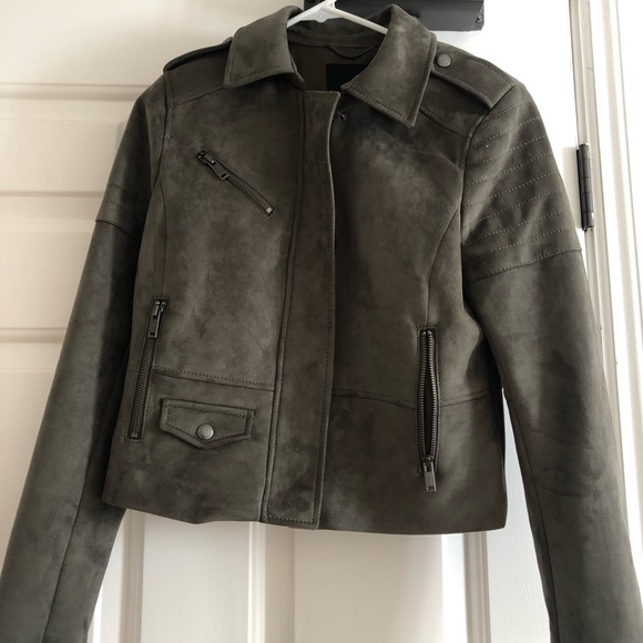 Olive biker moto jacket - S - EUC - Picture 1 of 8